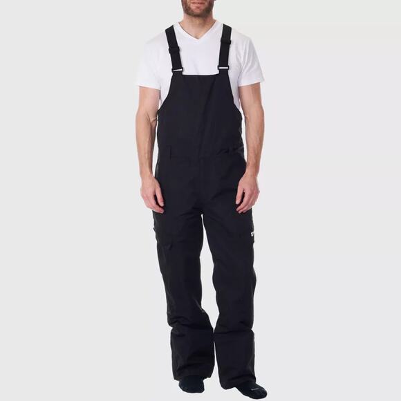 Alpine Swiss Mens LG Insulated Snow Bib Overalls Waterproof Ski Snowboard Black - Picture 1 of 7